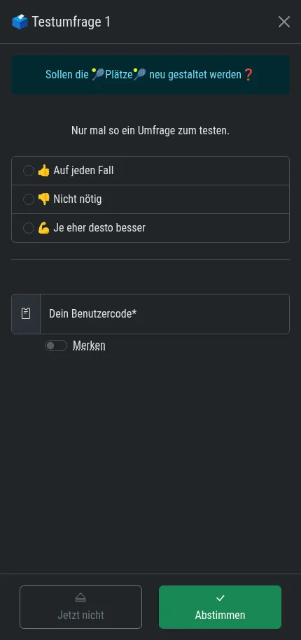 Umfragen - dunkel