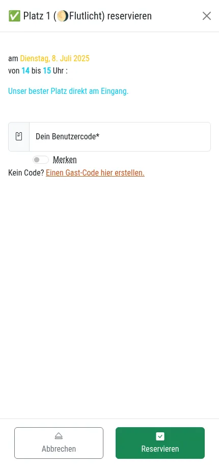 Reservierung - hell